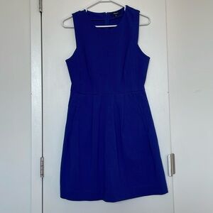 Madewell royal blue fit and flare dress with pockets